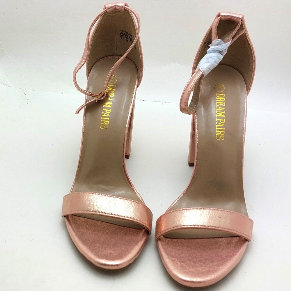 Dream Pairs Women Ankle Strap Chunky High Heel - Size 7